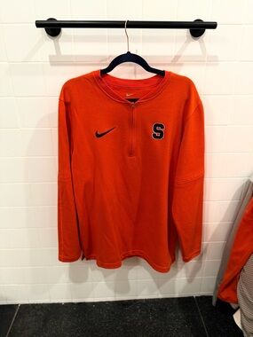 Nike Orange Half-Zip Pullover with Black S Patch